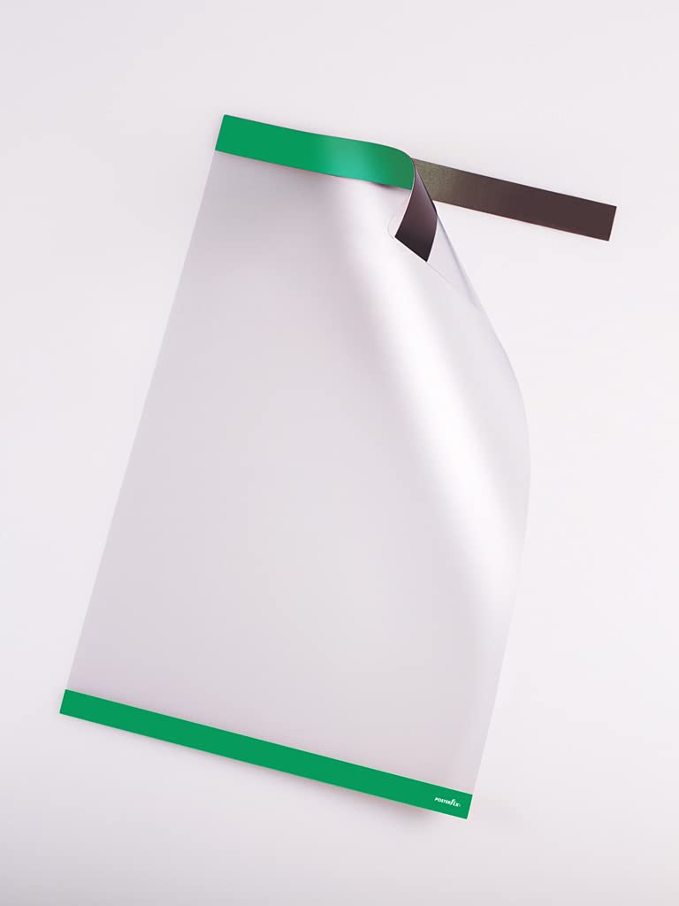 A4 Vertical – Sistema porta poster e porta poster con cornice adesiva rimovibile e chiusura magnetica, buste e cornici per poster, pareti e vetrine, Pack da 5 pezzi (verde)