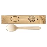 九州紙工 クラフト完封 ウッドスプーン 紙包装 100本入り 木製 個包装 使い捨て エコ カフェ アウトドア おもてなし WS-001