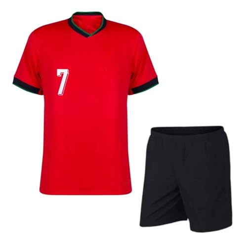 Image of Portugal Jersey Ronaldo 7 Jersey with Shorts for (Kids,Boys,Men)
