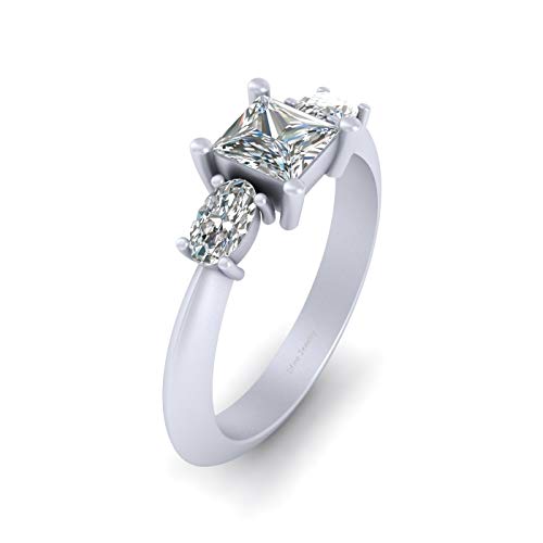 Alliance argent sterling et diamant blanc coupe ovale le cadeau de mariage idéal