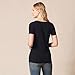 Amazon Essentials Damen Kurzärmliges Regular-Fit-T-Shirt (Varianten mit Rundhalsausschnitt und V-Ausschnitt), Pack of 2, Schwarz, XL