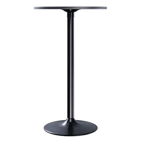 Winsome Obsidian Pub Table Round Black Mdf Top With Black Leg And Base - 23.7-Inch Top, 39.76-Inch Height #TOP5