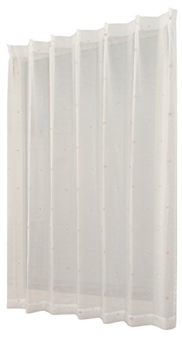 ユニベール ミラーレースカーテン セフィ ベージュ 幅100×丈198cm 2枚組