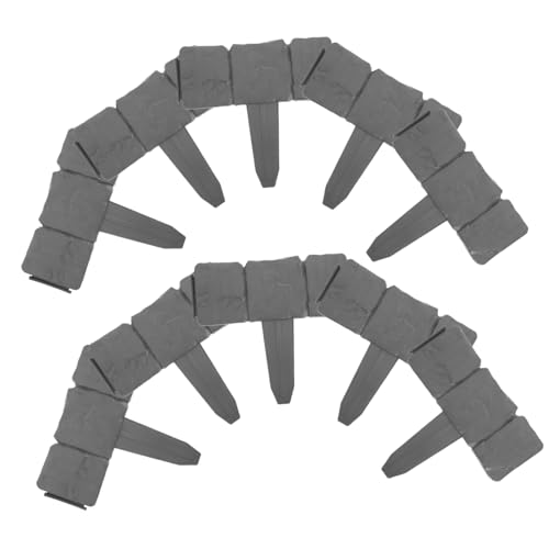 Toddmomy 20PCS Faux Stone Plastic Garden Edging Border Elegant Outdoor Decorative Fence for Landscaping Easy Installation Garden Edging for Flower Beds for Pathways