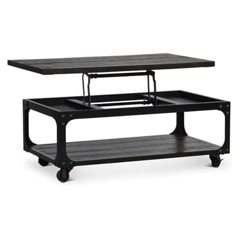 BOWERY HILL Lift Top Coffee Table in Tobacco Cover