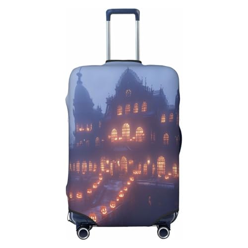 Halloween Castle Durable Luggage Cover Suitcase Protector Anti-Scratch Luggage Cover Fits 18-32inch Luggage, Black, L