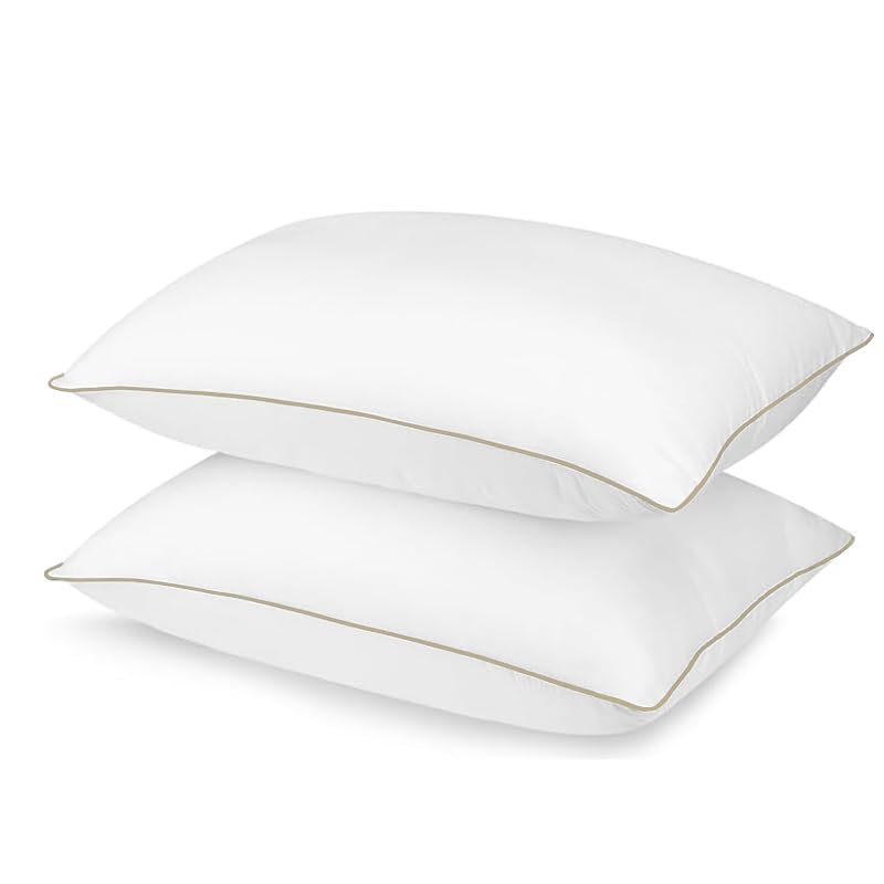 Goose Feathers Pillows Hotel White Down Soft Bed Pillow Cotton Cover Sofa Body Waist Cushion Pad 2pcs