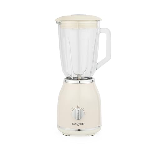 Salter Retro Cream Jug Blender - Brocca in vetro staccabile da 1,5 litri senza BPA, 2 velocità e...