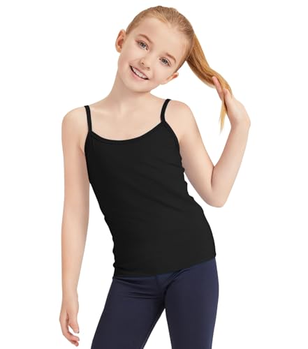 Image of Dreammonkey Girl's Full Sleeveless Camisole Tank Tops Kids Comfort Breathable Dance Tank Tops(Ages 2T-14Years)