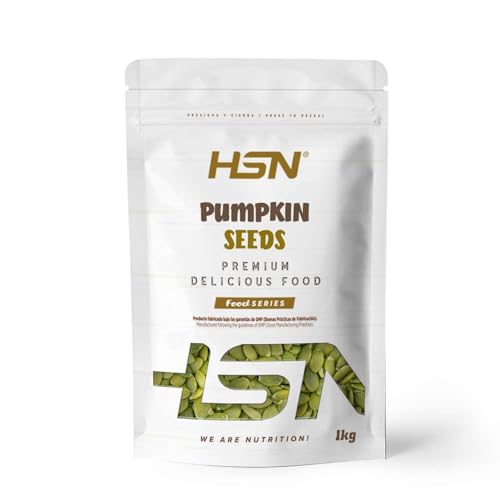 HSN Pipas de Calabaza Peladas Sin Sal | 1Kg | 100% Naturales | No Fritas ni Tostadas | Sin Cáscara Sin Aditivos | No-GMO, Vegano, Sin Gluten
