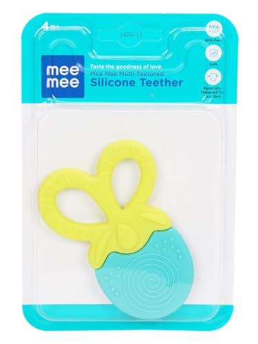 Image of Mee Mee Multi Textured Silicone Teether, Blue