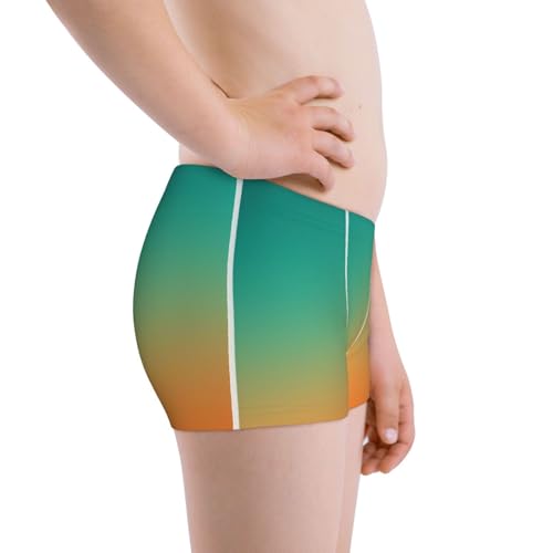 Boys' Cotton Boxer Brief Soft Underwear-Orange To Teal Gradient12