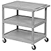 Luxor? HE33 Gray Plastic Shelf Truck 32 x 24 x 33 3 Shelves