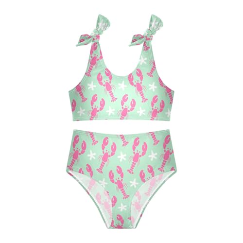 Toddler Girls Bikini Set Crayfish Starfish Swimsuits Kid Bowknot Swimwear 2 Piece Bathing Suit 3-12T3
