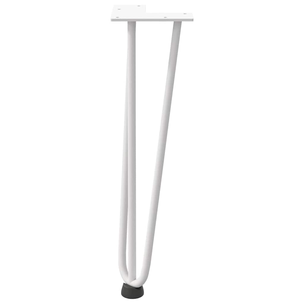 Nogi do włosów do stolika kawowego, 4 szt., białe, 42 cm, masywna stal z regulowanymi poziomami, malowane proszkowo, wytrzymałe nogi stołu z nawierconymi otworami i śrubami
