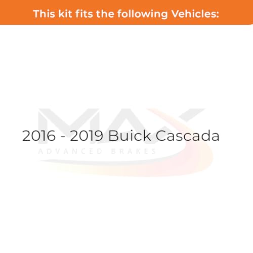 Image of Max Advanced Brakes Front Brake Kit Compatible With 2016 2017 2018 2019 Buick Cascada Replacement Premium OE Disc Brake Rotors and Ceramic Brake Pads