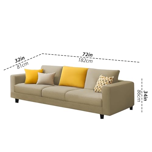 Image of Galib 3 Seater Sofa Set for Living Room (Cream Fabric) Premium Fabric Sofa Set