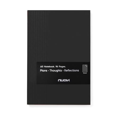 Image of Record Note Book, Nero | A5 - Dotted Grid Pages | 96 Pages - 100GSM Pages with Soft Cover | Ideal for Office, College, School, Journaling, Meeting & More
