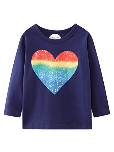 Girl Long Sleeve Shirts Christams Tops Tees Cotton Casual Stripe Crewneck Graphic Jersey Tunic T-Shirts 3 Packs Sets4