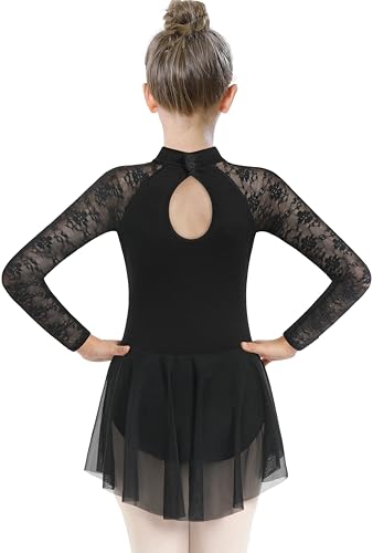 Mulnall Maillot Ballet Niña Maillot de Danza Faldas de Ballet Leotardo Gimnasia de Ballet de Manga de Encaje dancewar(6028-06-XXL)