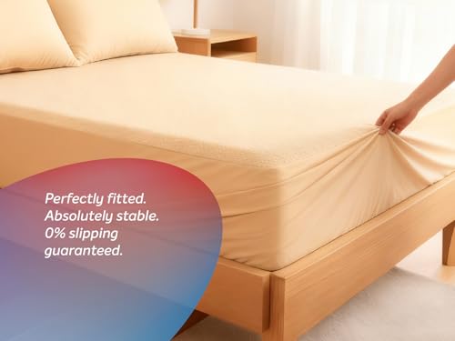 Image of Sleepwell Shield Mattress Protector | Terry Fabric | 100% Waterproof Protection | Elastic Corners | Neem Fresche | Breathable | Hypoallergenic | Machine Washable | Long Lasting Freshness | 72 x 36