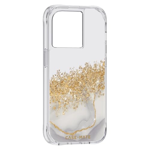 Case-Mate iPhone 14 Pro Case - Karat Marble [10FT Drop Protection] [Wireless Charging Compatible] Luxury Cover with Cute Bling Sparkle for iPhone 14 Pro 6.1", Anti-Scratch, Shock Absorbent, Slim Fit - image 2