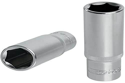 KS Tools 922.3872 Long Ultimate 6-Point Socket 22 mm 3/8, Chrome Satiné