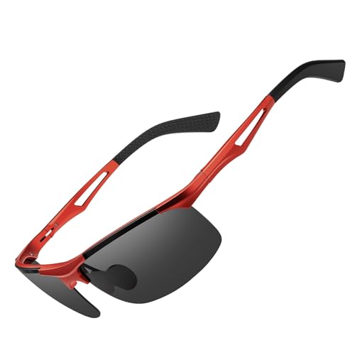 Image of BIRCEN Polarized Anti-Glare Sunglasses for Men: Lightweight Metal Wrap around Sun Glasses UV Protection for Driving Fishing