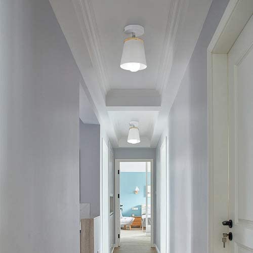 Aplique de pared negro de hierro nórdico y madera para iluminación interior 4