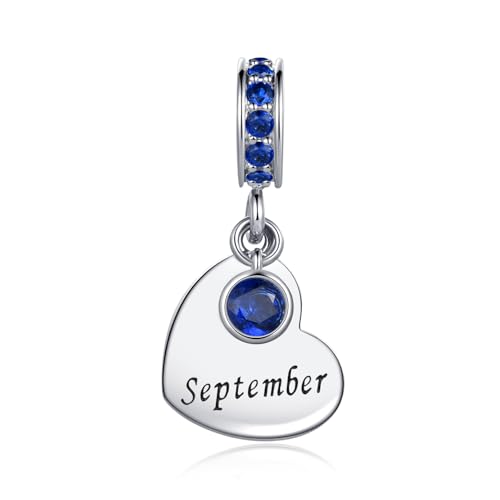 LSxAB September Birthstone Love Heart Birthday Charms Compatible with Pandora Charm Bracelets for Women LSxAB September Birthstone Love Heart Birthday Charms Compatible with Pandora Charm Bracelets for Women