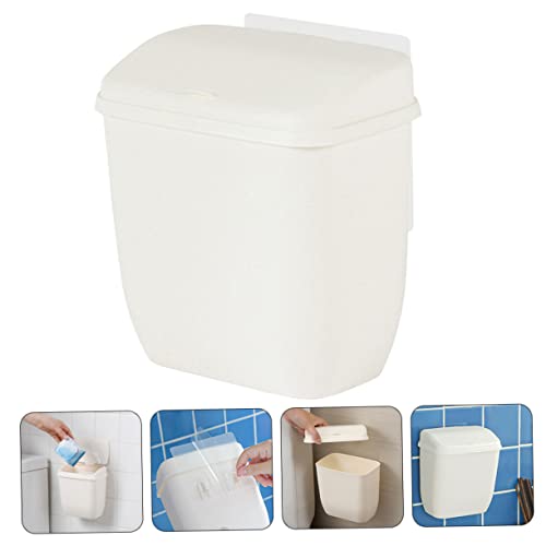Caneca de basura rectangular blanca para cocina y baño miniatura 3