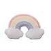 Cute Sky Series Macaron Color Almohada Cojín de Luna, Tiro Estrella y Arco Iris Felpa Suave Concha Dormir Sofá Decoración del Hogar Regalo Niñas (Parte Inferior Púrpura Rainbow)