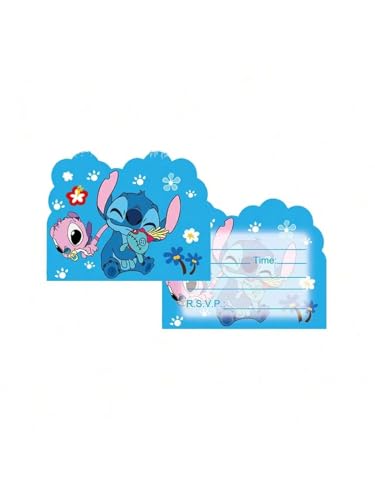 DXRZYS 20pc Birthday Invitations Party Invitations Birthday Party Supplies Decoration (blue pink)