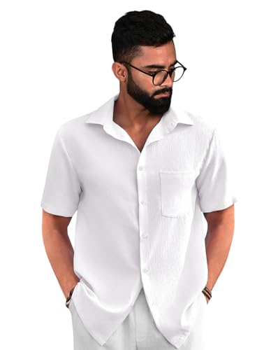 Image of Tee Projekt Solid Shirt for Men's ||Pop corn Shirt|| Solid Shirt for Men's|| Casual Shirt for Men||Half Sleeve Spread Collar Shirt for Men