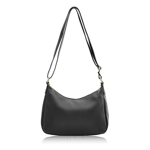 Montte Di Jinne |100% Italian | Classic | Soft Leather | Women's Cross Body Bag | Shoulder Bag | Gift for Women | (Black) Cover