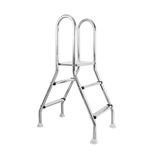 Escalera para piscina elevada de 2 peldaños en acero inoxidable 304 miniatura 1