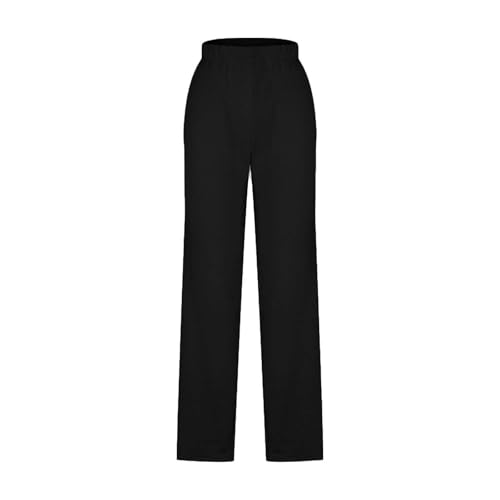 Elastic Waist Pants for Women High Waisted Casual Pants Linen Office Work Stretchy Tapered Lounge with Pockets4