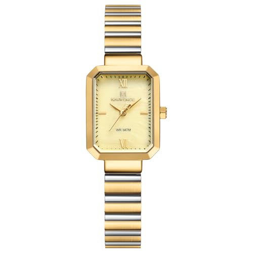 Montre pour femme boîtier rectangulaire fin et finitions luxe