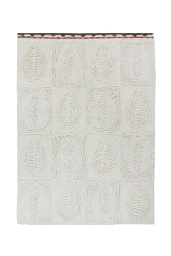 Lorena Canals - Alfombra Lavable WOOLABLE Bahari - Natural, Almond Frost, Charcoal, Sunlight, Arabesque - Pila: 100% Lana. Base: Algodón Reciclado - 200x300 cm