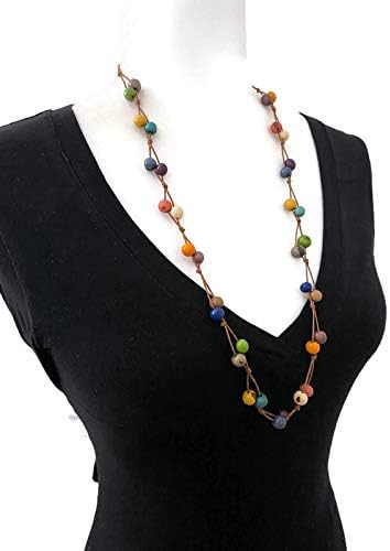 Acai necklace in multi color. beaded becklace and earrings TAG515