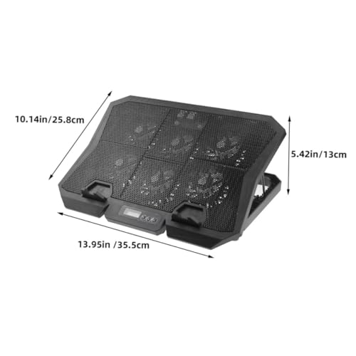 Base para laptop con ventilador ajustable y luz LED azul miniatura 2