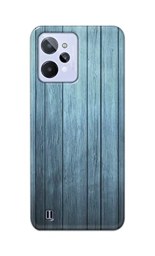 Image of Printed Hard Back Cover Case for Realme C31 Back Cover (Wooden Blue) -702