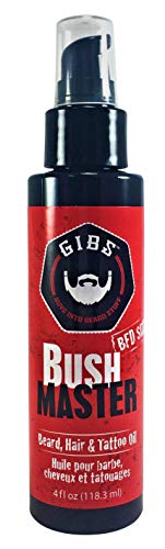 GIBS Grooming Bush Master Beard, Hair & Tattoo Oil, 4 Fl Oz