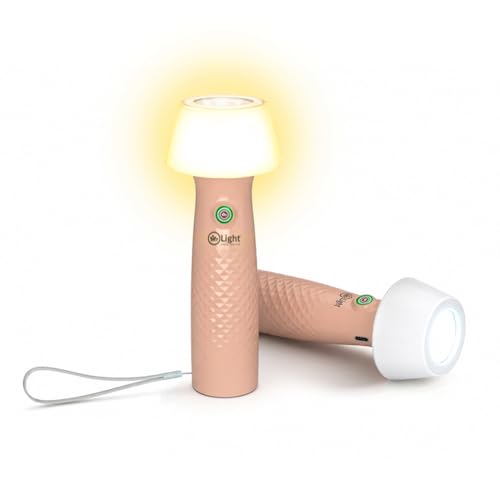 Image of Mr.Light 2-in-1 Rechargeable Torch Light & Warm Lamp, Stepless Dimming Flashlight, Long Runtime 1200mAh Battery, USB-C Charging, Portable for Home, Camping, Power Outage & Daily Use(Peach)