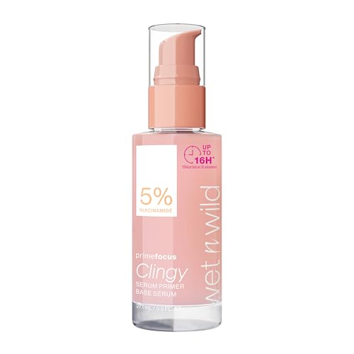 Image of wet n wild Prime Focus Clingy Serum Primer, Hydrating & Brightening with 5% Niacinamide & 8% Glycerin, Long-Lasting 16-Hour Wear, Dewy Finish Skin-Enhancing Formula, Cruelty-Free