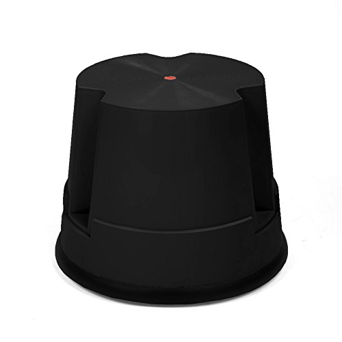 Mind Reader Step Stool with Locking Wheels, Heavy Duty to Support Kids and Adults, Great for Kitchen, Bathroom, Bedroom, Garage and More, Holds 300 lbs, Black