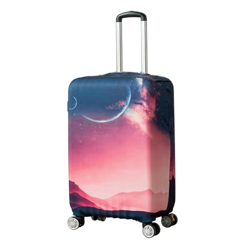 Image of HOKIPO 220gsm Durable and Washable Suitcase Covers for Trolley Suitcase, Large (26-27inch) - Moonlit Horizon (AR-6345-D10)