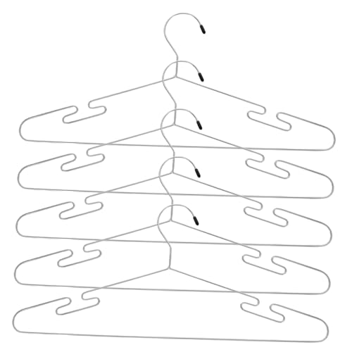 HOUDERCO 5Pcs Clothes Hanger Space Saving Coat Hangers for Closet Organization Multi Purpose Wardrobe Storage Rack for Pants Skirts and Garments and Lightweight