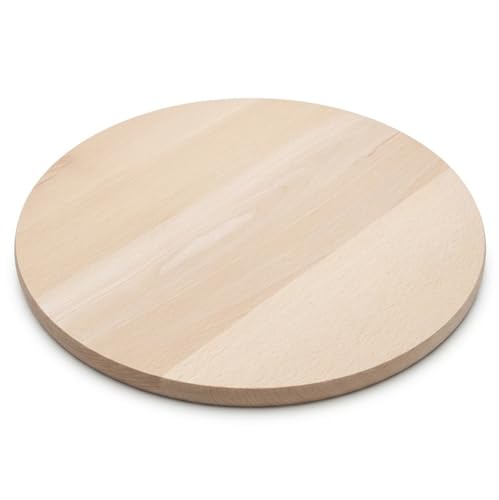 PEEWIT Planche ronde 30 cm en hêtre massif – Grande surface pour découpe et service, idéale pizza, fromage et apéritif