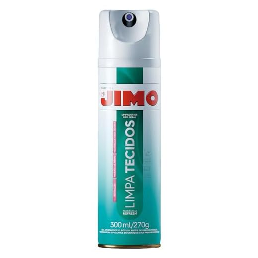 JIMO Limpa Tecido Sofá Tapete Forro Bancos Hidrata Perfuma Neutraliza Odores Aerossol 300ml